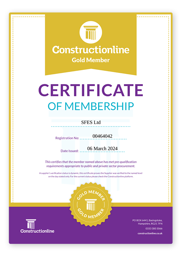 Constructionline Gold Membership Certificate